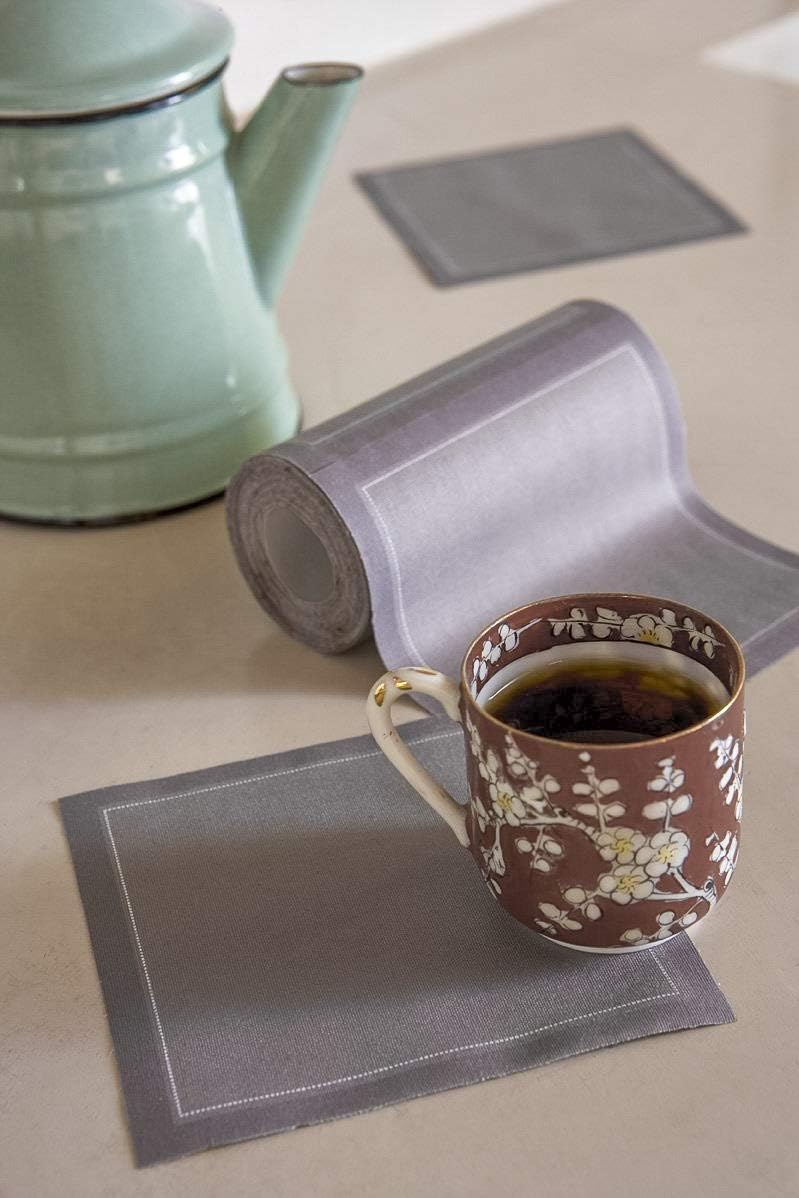 MY DRAP Cocktail Napkin, Washable and Reusable Cloth Napkins 4.5x4.5 in (100 Napkins, Grey) - Image 2